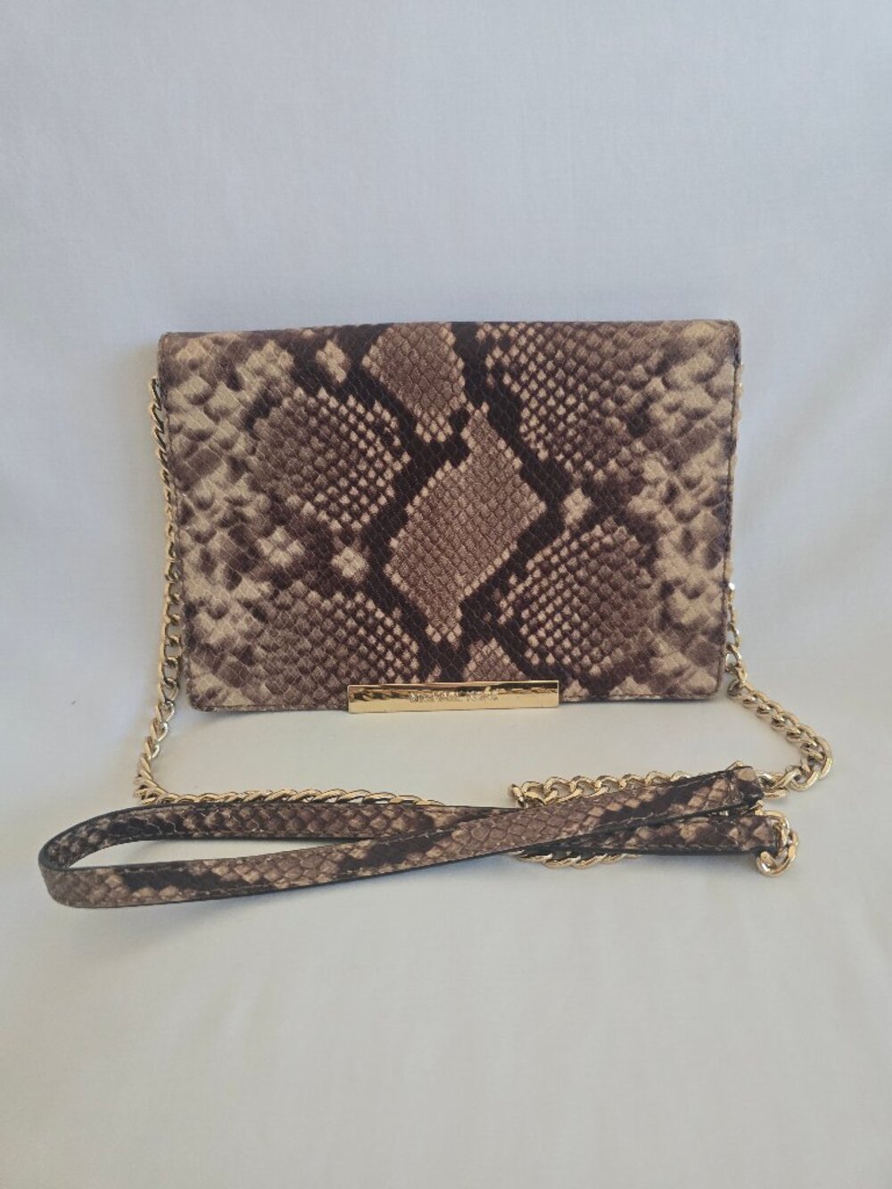 Michael Kors Flap Chain Crossbody Bag in Embossed Python Leather